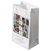 AMOR Quote White Collage Welcome Wedding 6 Photos スモールペーパーバッグ (裏面アングル)