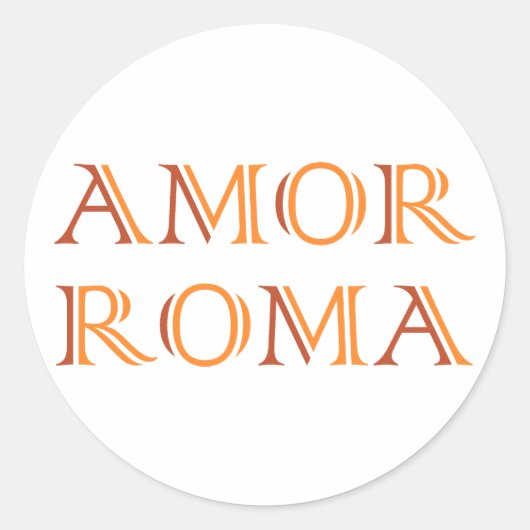 Amor Roma Liebe Rom love rome ラウンドシール (正面)