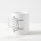 Amor Vincit Omnia Love Conquers All Latin Phrases コーヒーマグカップ (正面左)