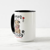 Amor y Perros かわいい犬好きデザイン マグカップ (正面左)