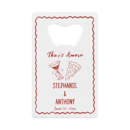 Amoreお洒落の赤枠イタリアン結婚 クレジットカード栓抜き (正面)