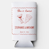 Amoreお洒落の赤枠イタリアン結婚 スリム缶クーラー (正面)