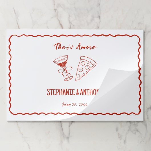 Amoreお洒落の赤枠イタリアン結婚 ペーパーパッド (折り畳み)