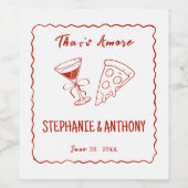 Amoreお洒落の赤枠イタリアン結婚 ワインラベル (シングルラベル)