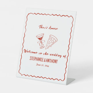 Amoreお洒落の赤枠イタリアン結婚 台座サイン