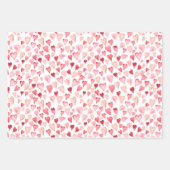 AMOREかわいい水カラーハートバレンタインデー ラッピングペーパーシート (正面)