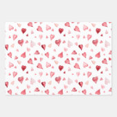 AMOREかわいい水カラーハートバレンタインデー ラッピングペーパーシート (正面3)