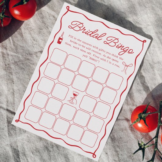 AmoreのBingoゲームブライダルシャワーカードの波形 招待状