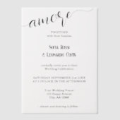 Amoreスクリプエレガントトイタリアン結婚の ベラム紙招待状 (正面)