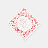 AMOREリトルスウィートバレンタインデイベビーシャワー スタンダードカクテルナプキン (角)