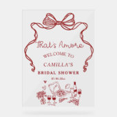 Amore手書きブライダルシャワーへようこそ アクリルサイン (正面)