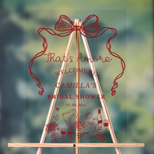 Amore手書きブライダルシャワーへようこそ アクリルサイン (ニュートラル)