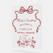 Amore手書きブライダルシャワーへようこそ アクリルサイン (傾斜)