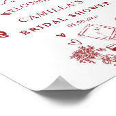 Amore手書きブライダルシャワーへようこそ ポスター (角)