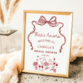 Amore手書きブライダルシャワーへようこそ ポスター