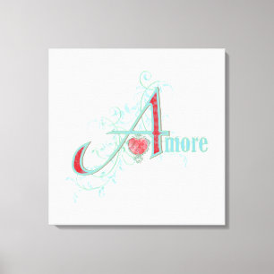AMORE - 愛 - ラッピングされたキャンバス キャンバスプリント