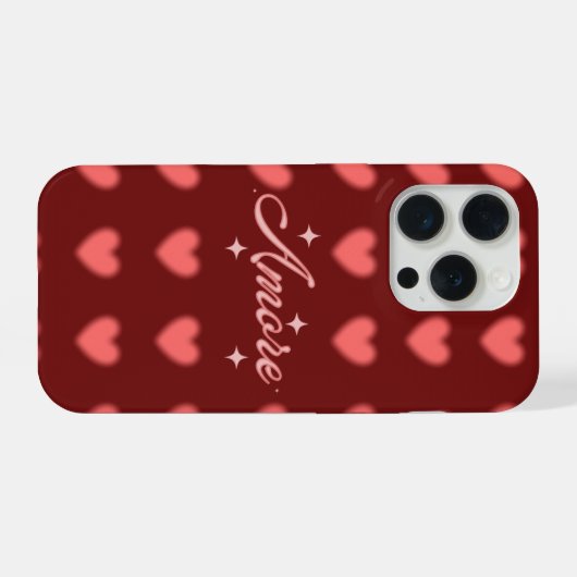 Amore Heart Pattern phone case | Tough Phone Case iPhoneケース (裏面横)
