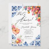 Amore Italian Lemon Floral Brunch Bridal Shower  招待状 (正面)