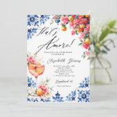 Amore Italian Lemon Floral Brunch Bridal Shower  招待状 (スタンド正面)