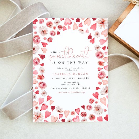 AMORE Little Sweetheart Valentines Day Baby Shower 招待状