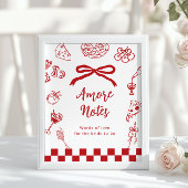Amore notes Thats Amore Red Advice bridal shower ポスター