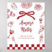Amore notes Thats Amore Red Advice bridal shower ポスター (正面)