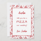 Amore Redの花嫁付きプロポーザルイタリアンピザ カード (正面)