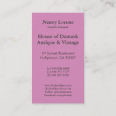 Amoroso: 老化させた羊皮紙はの上がりました 名刺 (裏面)