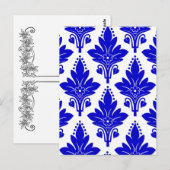 AMOROSO DAMASK：青と白 ポストカード (正面/裏面)