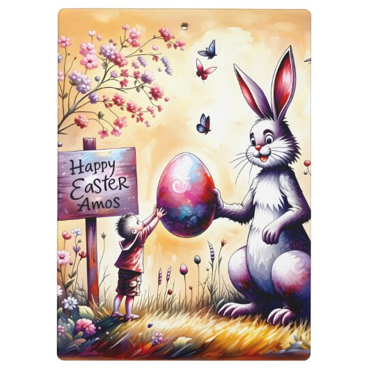 AMOS ~ハッピーイースター~バニーとアモス~ クリップボード (裏面)