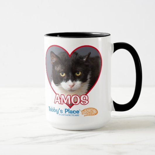 Amos -黒は15oz大きいマグにアクセントを置きました マグカップ (右)