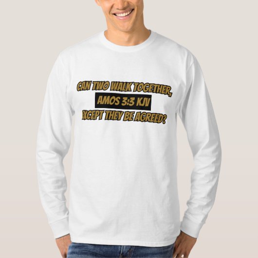 Amos 3:3 KJVバイブル聖句聖なる書物、 経典メンズ Tシャツ (正面)