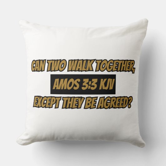 Amos 3:3 KJVバイブル・バース・聖なる書物、 経典 クッション (正面)
