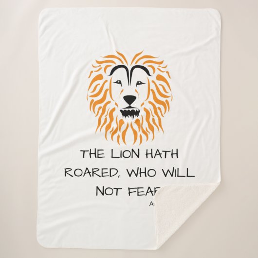 Amos 3:8 KJV聖書聖なる書物、 経典節 シェルパブランケット (正面)