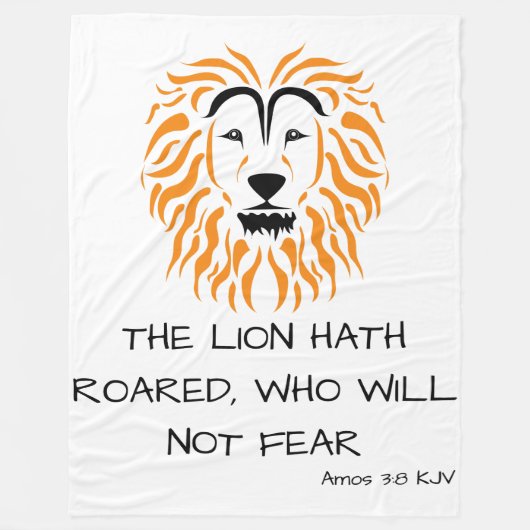 Amos 3:8 KJV聖書聖なる書物、 経典節 フリースブランケット (正面)