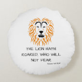 Amos 3:8 KJV聖書聖なる書物、 経典節 ラウンドクッション (裏面)