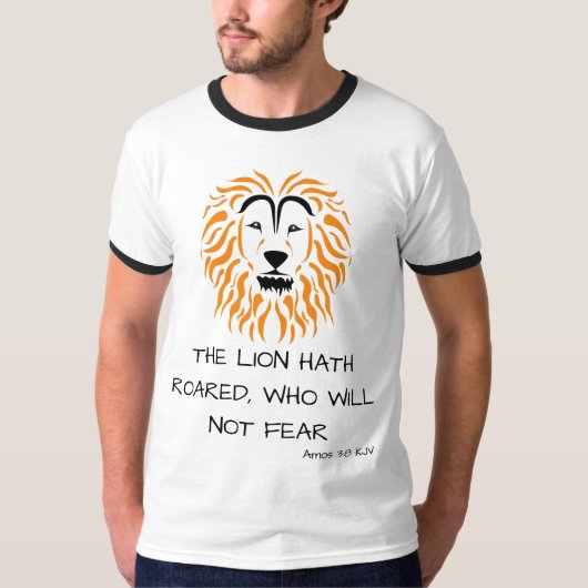 Amos 3:8 KJV聖書聖なる書物、 経典Verse Men's Linger Tシャツ (正面)