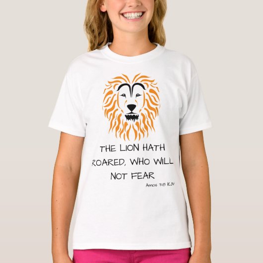 Amos 3:8 KJV 聖書の言葉 女子用 Tシャツ (正面)