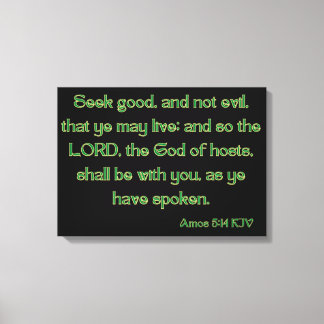 Amos 5:14 Bible Verse KJV Wall Art キャンバスプリント