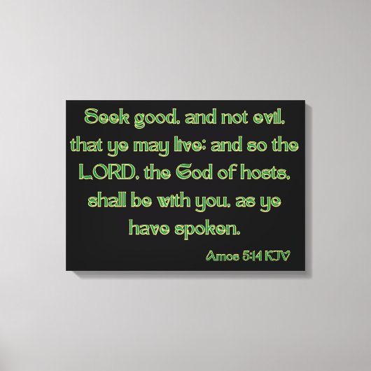 Amos 5:14 Bible Verse KJV Wall Art キャンバスプリント (正面)