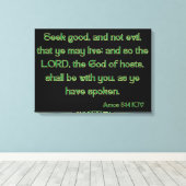 Amos 5:14 Bible Verse KJV Wall Art キャンバスプリント (インサイチュ (ウッドフロア))