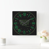 Amos 5:14 KJVバイブルVerseローマ数字 スクエア壁時計 (ホーム)