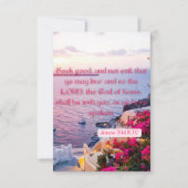 Amos 5:14 KJV Bible Verse Pic Flat Greeting Card カード (正面)