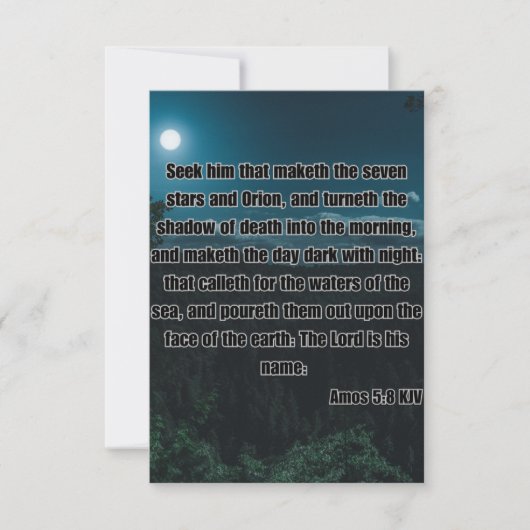 Amos 5:8 KJV聖書の詩の写真の挨拶 カード (正面)