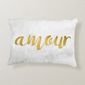 Amour -プリントレターゴールドフォイルタイポグラフィブラシ アクセントクッション (裏面)