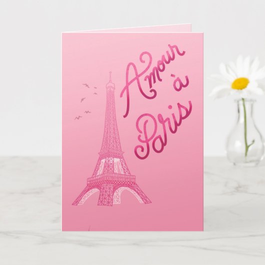 Amour a Paris - Love in Paris French Language カード (小さな植物)