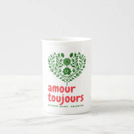 Amour Toujours Elegant Valentine's Day Design | Lo ボーンチャイナマグカップ