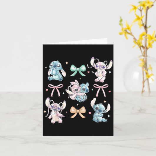 & Angel Coquette Style Bows Valentine's Day カード (黄色い花)