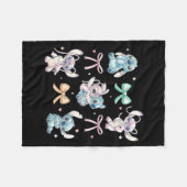 &amp; Angel Coquette Style Bows Valentine's Day  フリースブランケット (正面(横))