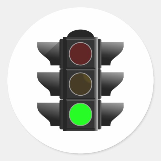 Ampel traffic light grün green ラウンドシール (正面)